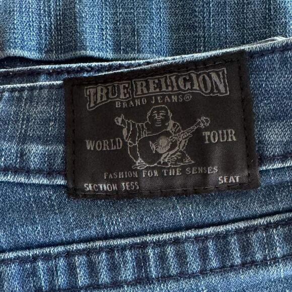TRUE RELIGION Jeans JESS Rolled Up Vintage Blue Denim Shorts Size 28 USA Made - Picture 11 of 11